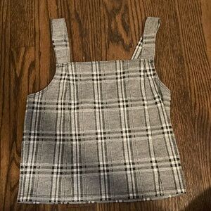 American eagle plaid tank white and black size xs
